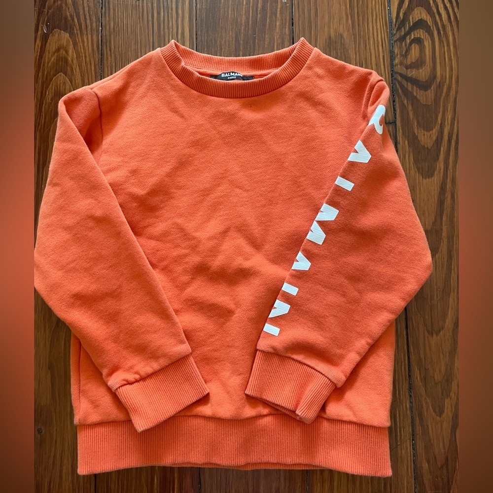 Balmain Kids Orange Sweatshirt, size 6